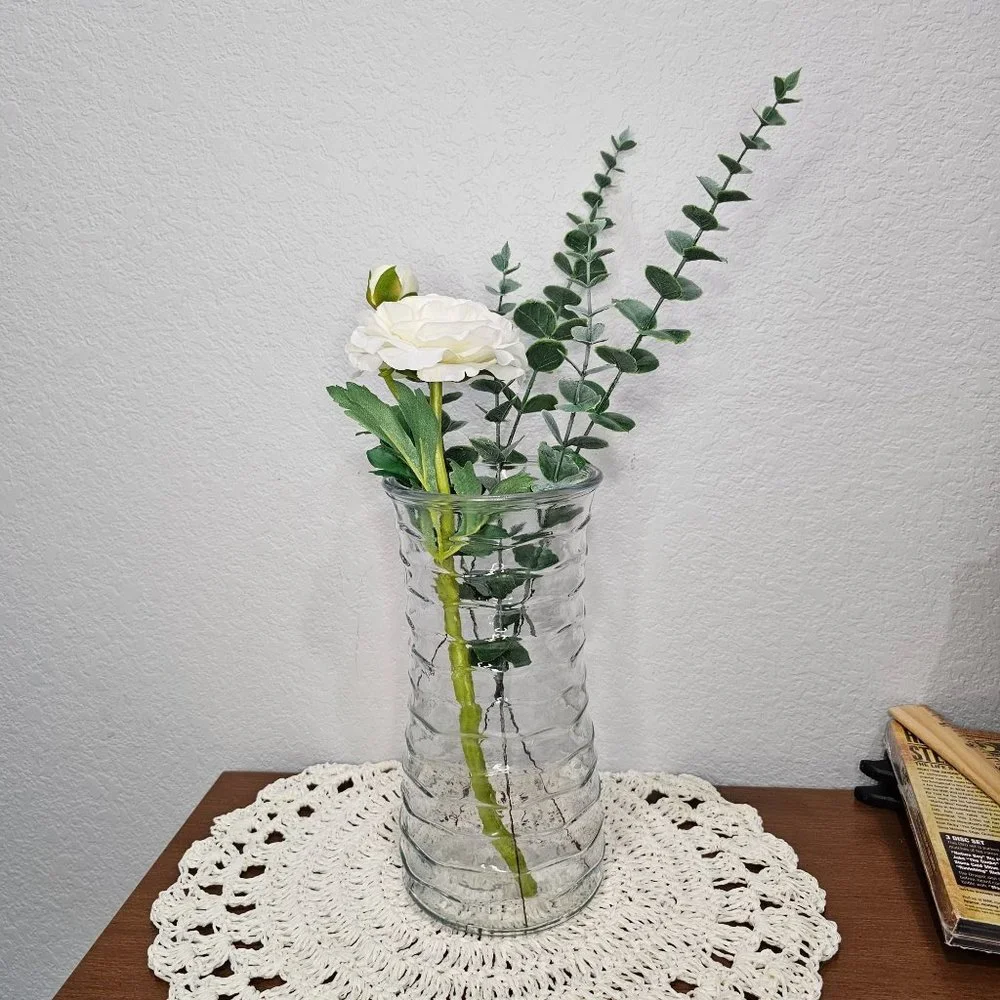 Heavy‎ Clear Vase 10 inches tall